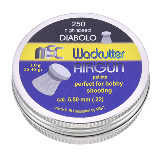 MSC Diabolo Kal. 5,5 mm Wadcutter Flachkopf 1,00 g 250er Dose Bild 1