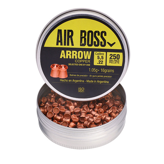 Air Boss Diabolo Arrow Copper Kal. 5,5 mm Hohlspitz 250er Dose verkupfert