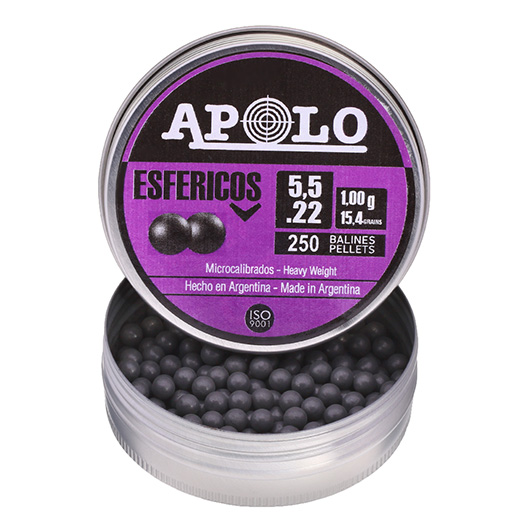 Apolo Blei-BBs Esfricos Kal. 5,5 mm schwarz 250er Dose