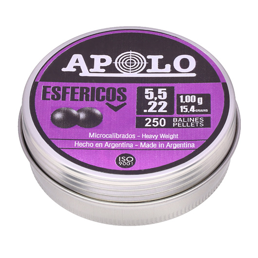 Apolo Blei-BBs Esfricos Kal. 5,5 mm schwarz 250er Dose Bild 1