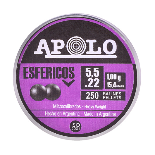 Apolo Blei-BBs Esfricos Kal. 5,5 mm schwarz 250er Dose Bild 3