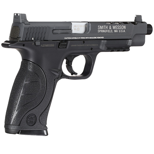 Smith & Wesson M&P9L Performance Center Ported CO2-Luftpistole 4,5 mm BB Metallschlitten Blowback schwarz Bild 8