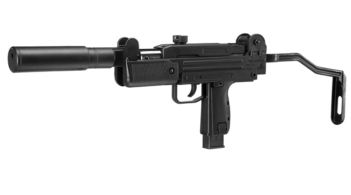 IWI Mini Uzi Knicklauf Luftpistole Kal. 4,5 mm Diabolo Klappschaft schwarz Bild 1