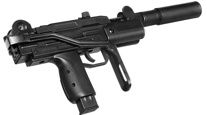 IWI Mini Uzi Knicklauf-Luftpistole Kal. 4,5 mm Diabolo Klappschaft schwarz Bild 10