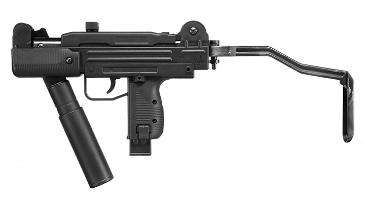IWI Mini Uzi Knicklauf-Luftpistole Kal. 4,5 mm Diabolo Klappschaft schwarz Bild 7