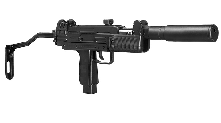 IWI Mini Uzi Knicklauf-Luftpistole Kal. 4,5 mm Diabolo Klappschaft schwarz Bild 8