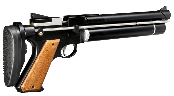 airmaX PP750 Pressluftpistole PCP Kal. 5,5 mm Diabolo schwarz inkl. Schultersttze und 7-Schuss Magazin Bild 7