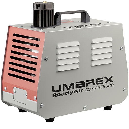 Umarex ReadyAir Compressor für Pressluftwaffen max. 300 bar/4.500 psi 230V/12V grau inkl. Füllschlauch und Adapter