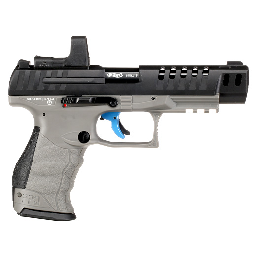 Walther PPQ M2 Q5 Match Combo CO2-Luftpistole Kal. 4,5mm Diabolo Blowback Metallschlitten schwarz/grau inkl. RedDot Bild 3