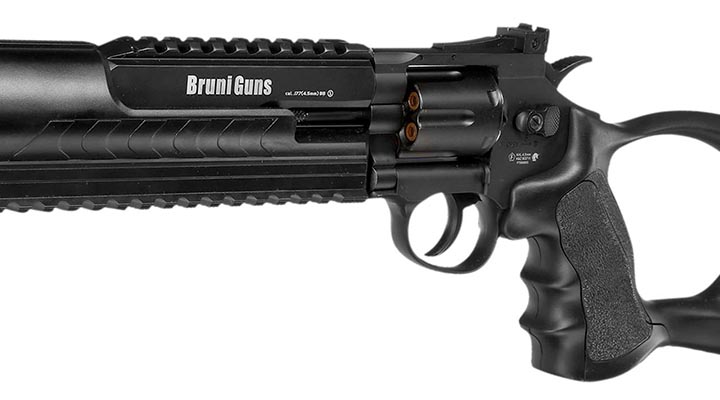 Bruni Guns Herd Wolf 711 CO2 Revolver-Luftgewehr 4,5mm Stahl-BB mit Metallgehuse schwarz Bild 8