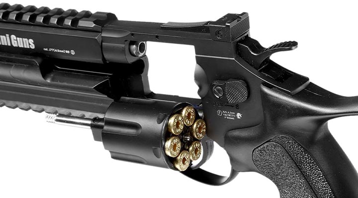 Bruni Guns Herd Wolf 711 CO2 Revolver-Luftgewehr 4,5mm Stahl-BB mit Metallgehuse schwarz Bild 9