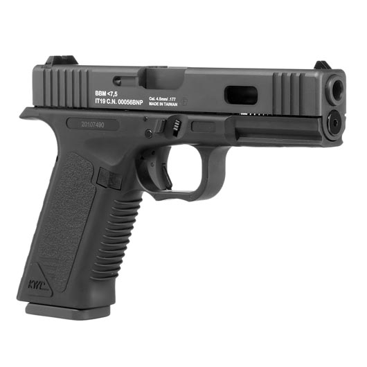 Bruni Guns GAP CO2 Luftpistole Kal. 4,5mm BB Blowback mit Metallschlitten schwarz Bild 7