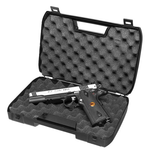 Bruni Guns US Combat M1911 CO2 Luftpistole Kal. 4,5mm BB Non Blowback Vollmetall silber/schwarz Bild 9