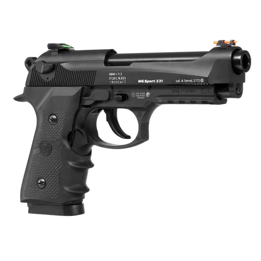 Bruni Guns 331 Sport CO2 Luftpistole Kal. 4,5mm BB Blowback mit Metallschlitten schwarz Bild 7