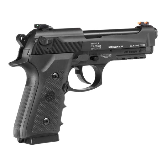 Bruni Guns 331 Sport CO2 Luftpistole Kal. 4,5mm BB Blowback mit Metallschlitten schwarz Bild 8