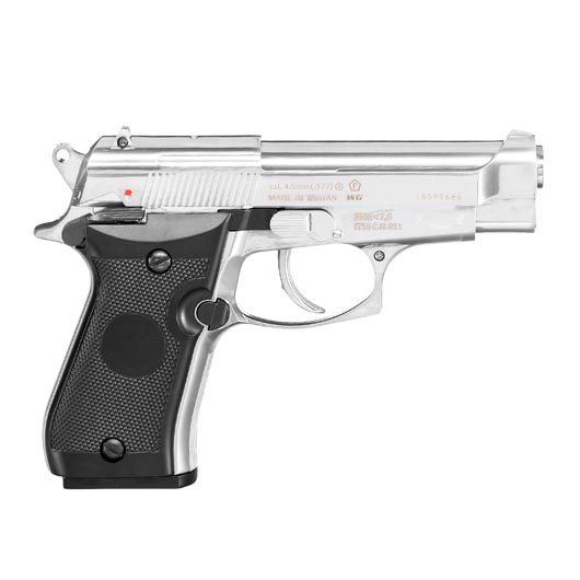 Bruni Guns M84 CO2 Luftpistole Kal. 4,5mm BB Non Blowback Vollmetall silber Bild 3