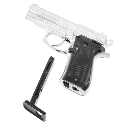Bruni Guns M84 CO2 Luftpistole Kal. 4,5mm BB Non Blowback Vollmetall silber Bild 4