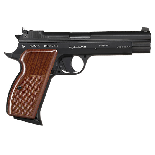 Bruni Guns P210 CO2 Luftpistole Kal. 4,5mm BB Blowback Vollmetall schwarz Bild 3