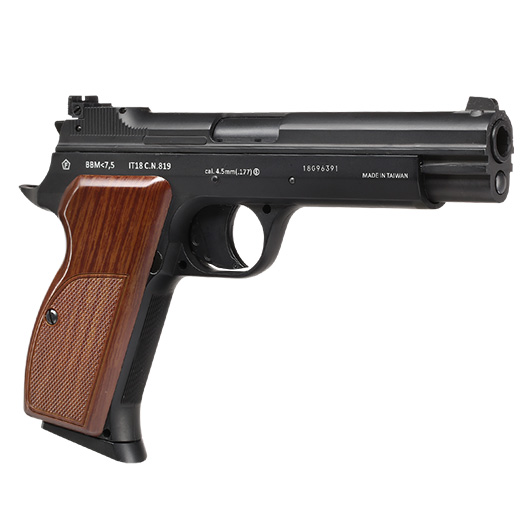 Bruni Guns P210 CO2 Luftpistole Kal. 4,5mm BB Blowback Vollmetall schwarz Bild 7