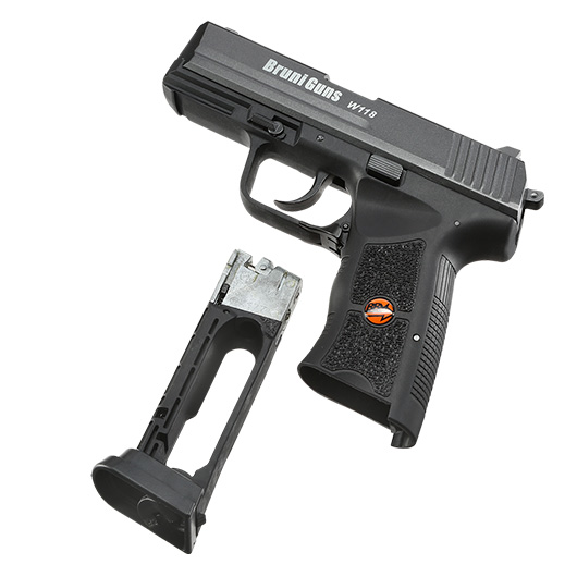 Bruni Guns W118 CO2 Luftpistole Kal. 4,5mm BB Blowback mit Metallschlitten titangrau Bild 4
