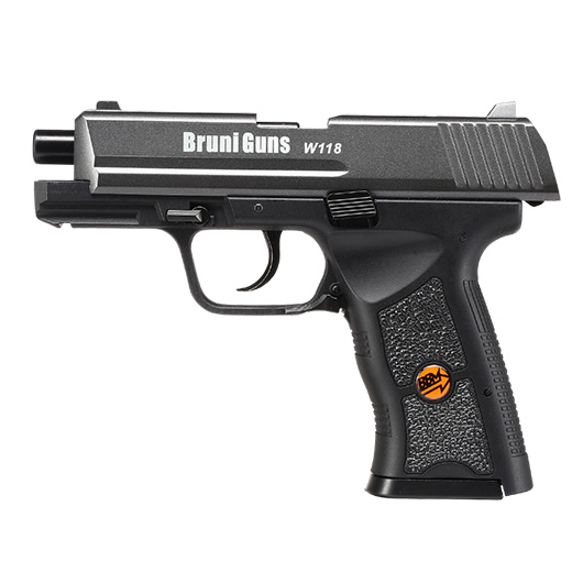 Bruni Guns W118 CO2-Luftpistole Kal. 4,5mm Stahl-BB Blowback mit Metallschlitten titangrau Bild 6