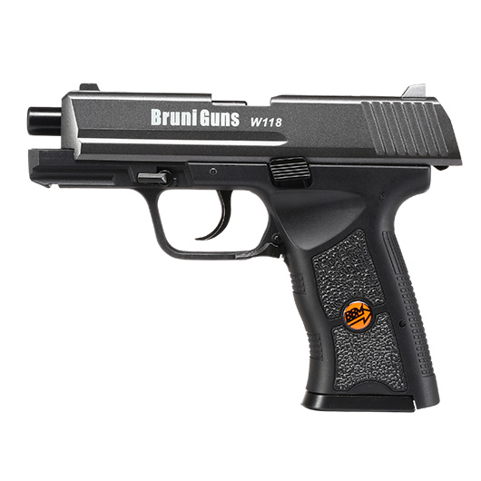 Bruni Guns W118 CO2 Luftpistole Kal. 4,5mm BB Blowback mit Metallschlitten titangrau Bild 6