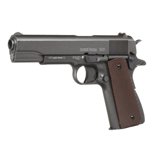 Bruni Guns BG1911 CO2-Luftpistole Kal. 4,5mm Diabolo Non Blowback Metallschlitten grau Bild 1