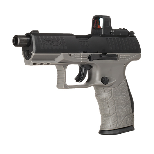 Walther PPQ M2 Q4 TAC Combo CO2-Luftpistole Kal. 4,5mm Diabolo Blowback Metallschlitten schwarz/grau inkl. RedDot