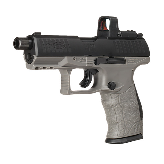 Walther PPQ M2 Q4 TAC Combo CO2 Luftpistole Kal. 4,5mm Diabolo Blowback Metallschlitten schwarz/grau inkl. RedDot