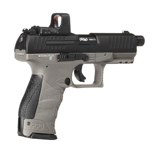 Walther PPQ M2 Q4 TAC Combo CO2-Luftpistole Kal. 4,5mm Diabolo Blowback Metallschlitten schwarz/grau inkl. RedDot Bild 7