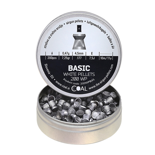 Coal Flachkopf-Diabolos Basic White Pellets Kal. 4,5mm 200er Dose