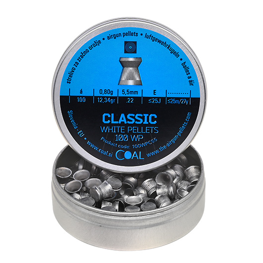 Coal White Pellets Classic Flachkopf-Diabolos Kal. 5,5mm 100er Dose