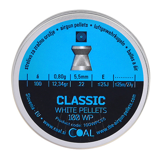Coal White Pellets Classic Flachkopf-Diabolos Kal. 5,5mm 100er Dose Bild 3