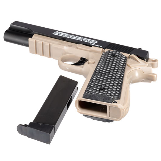 Crosman Classic 1911 Kit Federdruck Luftpistole Kal. 4,5 mm BB dark earth inkl. Zielscheibe und BBs Bild 4