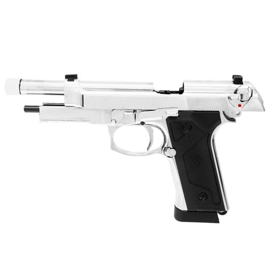 KLI M92A3 CO2 Luftpistole Kal. 4,5 mm BB Vollmetall Blowback Chrome-Finish Bild 5