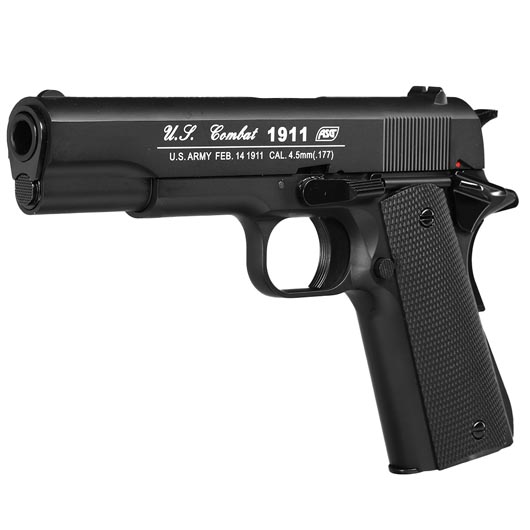 ASG M1911 US-C CO2-Luftpistole Kal. 4,5mm Stahl-BB Blowback Vollmetall schwarz Bild 1