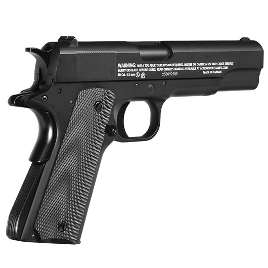 ASG M1911 US-C CO2-Luftpistole Kal. 4,5mm Stahl-BB Blowback Vollmetall schwarz Bild 7