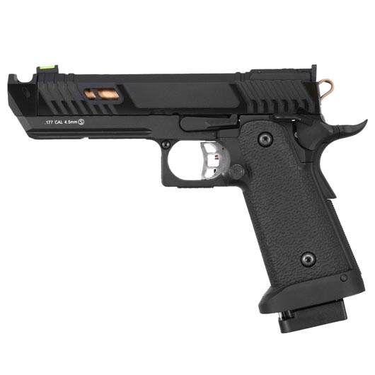 KLI Hi-Capa 4.3 Night Viper CO2 Luftpistole Kal. 4,5 mm BB Blowback Vollmetall schwarz