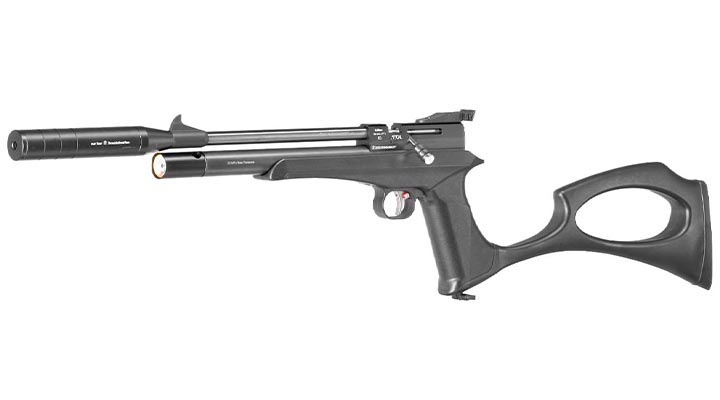 Diana Bandit Pressluftpistole PCP Kal. 4,5 mm Diabolo schwarz inkl. Schalldmpfer, Schaft und 9-Schuss Magazin Bild 1