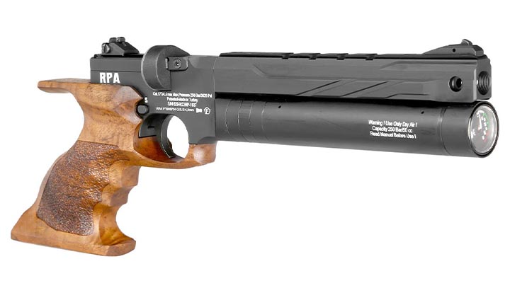 Reximex RPA Pressluftpistole Kal. 4,5 mm Diabolo mit Holzgriff inkl. Pistolentasche, 2 x Magazine, One-Shot-Tray und Quickfill-A Bild 5