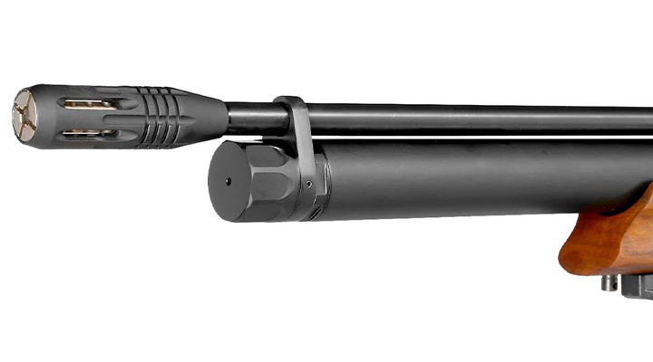 Reximex Daystar Pressluftgewehr 4,5mm Diabolo mit Holzschaft inkl. 2 x 14-Schuss Magazin, One-Shot-Tray und Quick Fill Adapter Bild 10