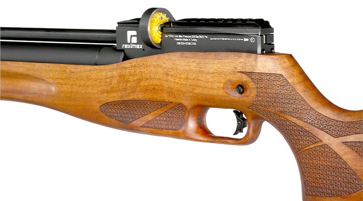 Reximex Daystar Pressluftgewehr 4,5mm Diabolo mit Holzschaft inkl. 2 x 14-Schuss Magazin, One-Shot-Tray und Quick Fill Adapter Bild 9