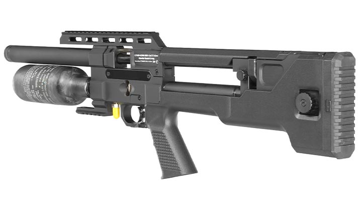 Reximex Throne Gen2 Compact Pressluftgewehr 4,5mm Diabolo schwarz inkl. 2 x 14-Schuss Magazin, One-Shot-Tray und Waffenkoffer Bild 2