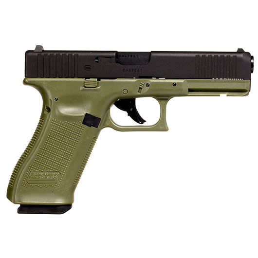 Glock 17 Gen5 Luftpistole CO2-Blowback Kal. 4,5 mm Stahl-BB Metallschlitten Battlefield Green Bild 3