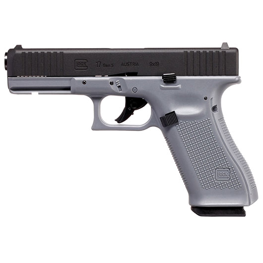 Glock 17 Gen5 Luftpistole CO2-Blowback Kal. 4,5 mm Stahl-BB Metallschlitten Tungsten Grey