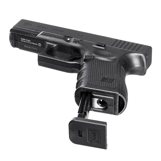 Glock 19 Gen4 MOS CO2-Luftpistole Kal. 4,5mm Stahl-BB Metallschlitten schwarz Bild 4