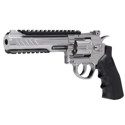 KLI HERC CO2-Revolver 6 Zoll Kal. 4,5mm Stahl-BB Vollmetall chrom/schwarz Bild 1