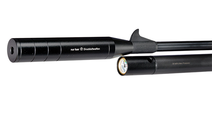 Diana Bandit Pressluftpistole PCP Kal. 4,5 mm Diabolo Buchenholz mit integriertem Regulator inkl. Schalldämpfer und 9-Schuss Mag Bild 6