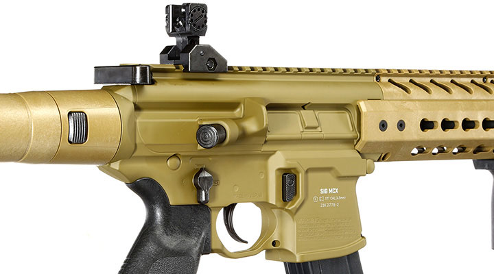 Sig Sauer MCX CO2 Luftgewehr Set 4,5 mm  mit 5 x 88 g CO2 Kartuschen, 3 Dosen Max Tactical Diabolos Kal. 4,5mm Farbe FDE Bild 2
