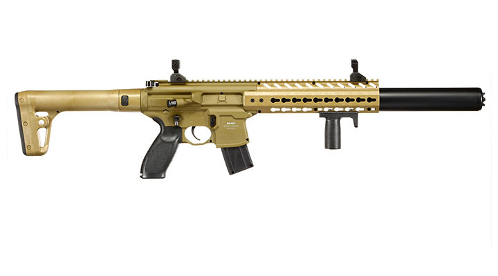 Sig Sauer MCX CO2 Luftgewehr Set 4,5 mm  mit 5 x 88 g CO2 Kartuschen, 3 Dosen Max Tactical Diabolos Kal. 4,5mm Farbe FDE Bild 3
